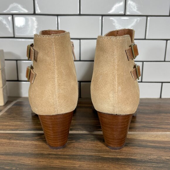 Vionic Aloft Chryssa Womens Size 6.5 Shoes Light Sand Suede Open Toe Ankle Boots - Picture 5 of 13